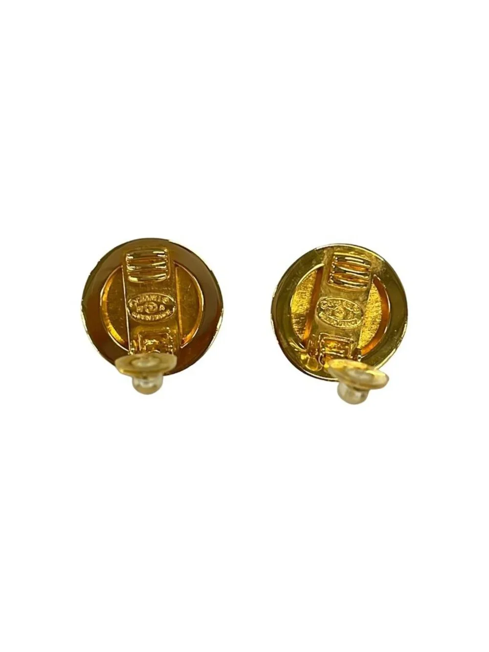 Chanel Earrings Gold Clear